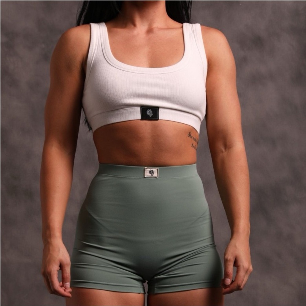 darc sport she wolf patch airport shorts in lush green